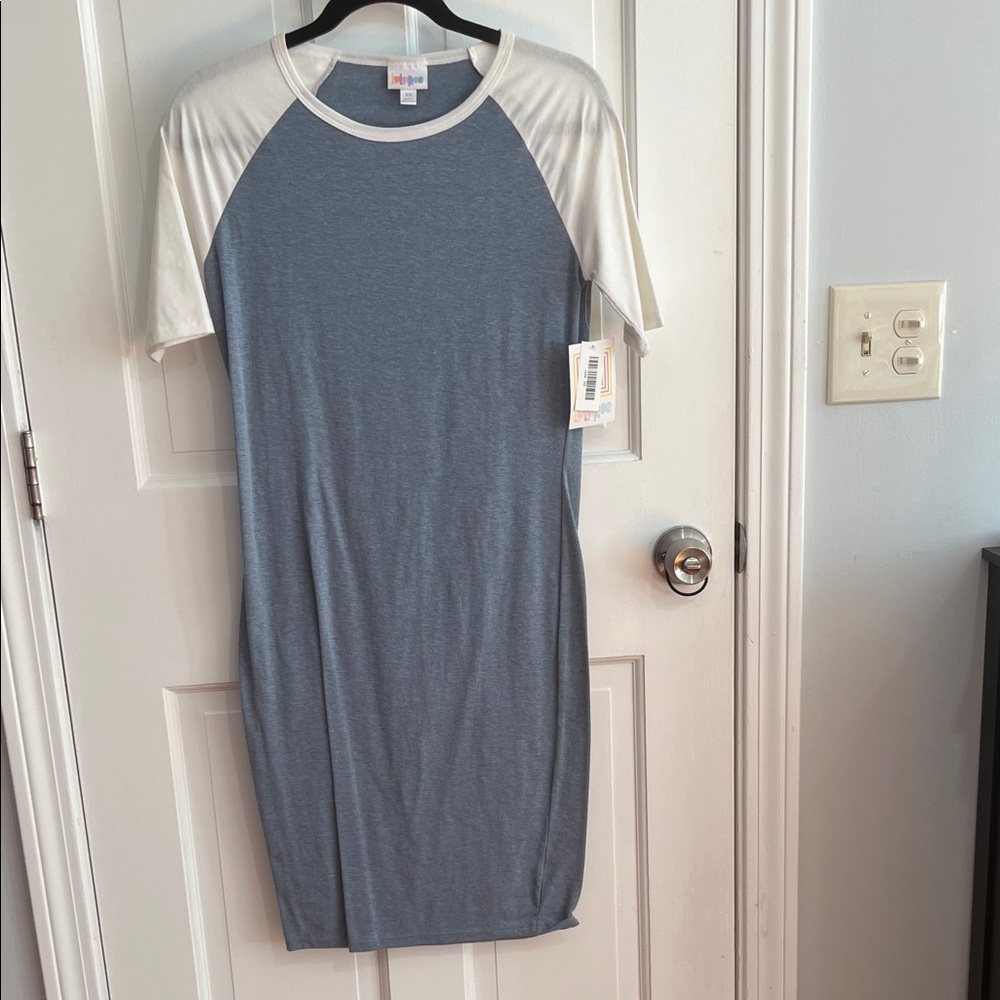 LuLaRoe Blue and White Top